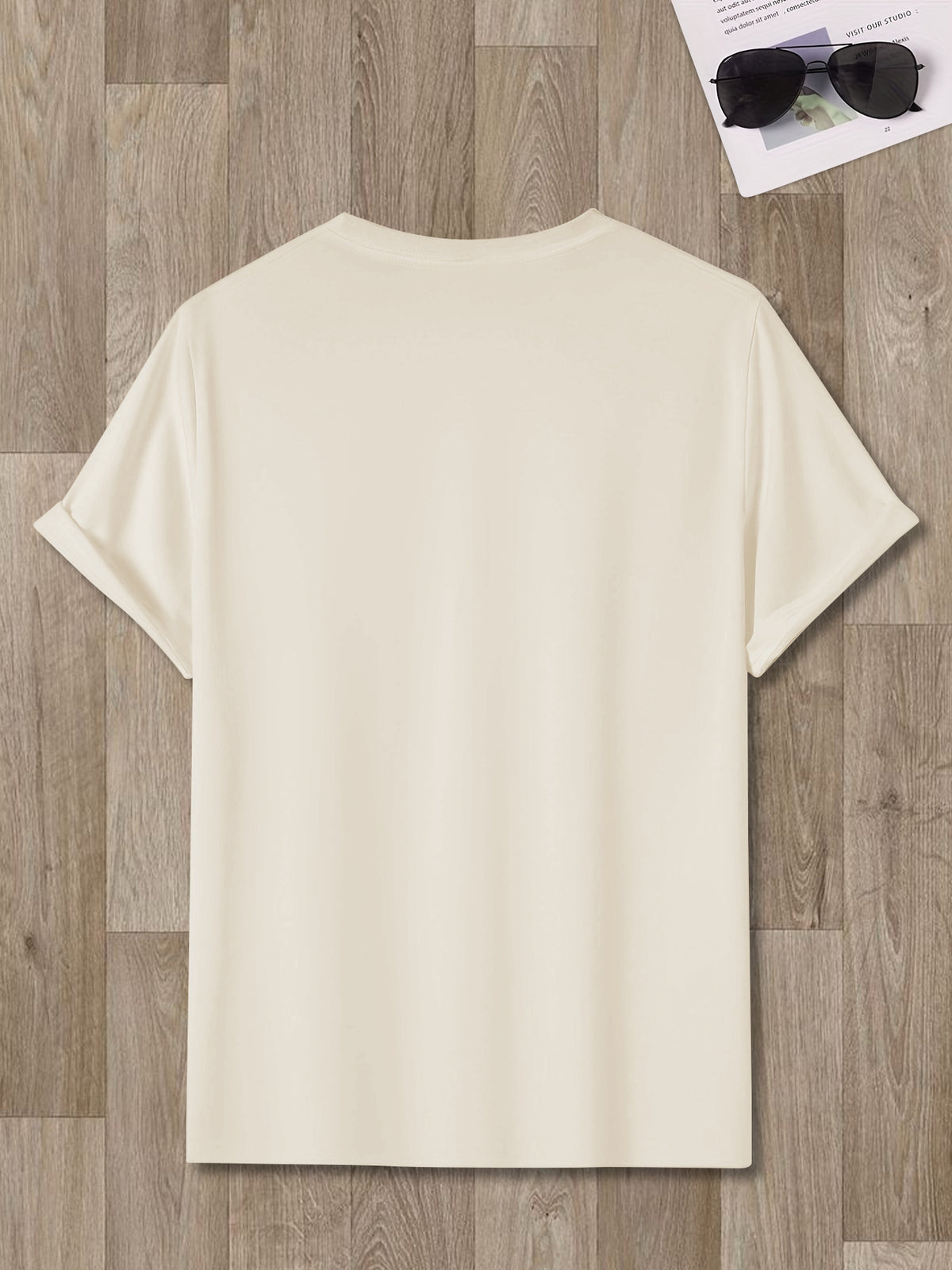 Sunny Energetic Orange Spiral Pattern Short Sleeve T-Shirt, Fresh And Fashionable, Suitable for Outdoor Activities And Daily Wear - Apricot