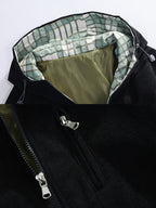 Corduroy Autumn Men'S Trendy Hooded Jacket Soft Fabric Casual Trench Coat Baseball Uniform Hooded Work Jacket 7758 - Black