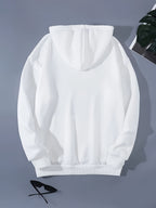 Women's Fashion Four Flower Print Casual Hooded Sweatshirt - White