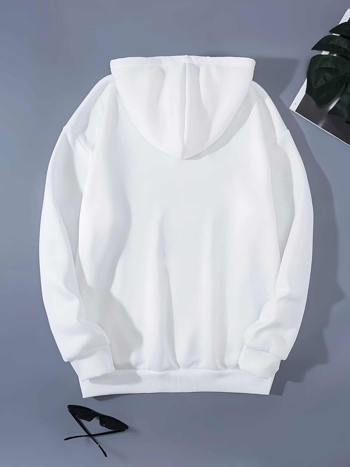 Women's Fashion Four Flower Print Casual Hooded Sweatshirt - White