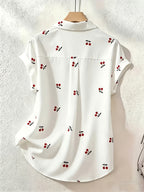Women's New Short-Sleeve Shirt, Cute, Sweet, Youthful, Casual, and Versatile Top - Multicolor