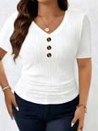 European and American Women's Fashion T-Shirt - White