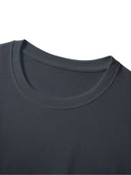 100% Cotton Men's T-Shirt, Cotton Fabric, Airplane Print, Lightweight, Breathable, Sweat-Absorbent, Essential Summer Daily Top - Grey