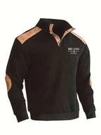 High-quality Men's Long-sleeved Jacquard Knit Golf Shirt, Stylish and Trendy for Autumn and Winter - Black