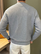 Waffle Knit Soft and Skin-Friendly Lazy Style Men's Henley Neck Pullover Base Layer Sweater - Advanced Gray