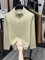 Fathers Day Gift for Men 2026 Early Spring New Half-Zipper Solid Color Men'S Sweatshirt, Easy And Atmospheric Comfortable Breathable, Daily Commute Casual - Khaki