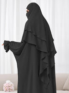 1pc (No Include Clothing) Kimmar Double-Layer Kimmar Shawl Headscarf Fashion Classic Versatile Kimmar, Suitable for Women'S Daily Wear - Black