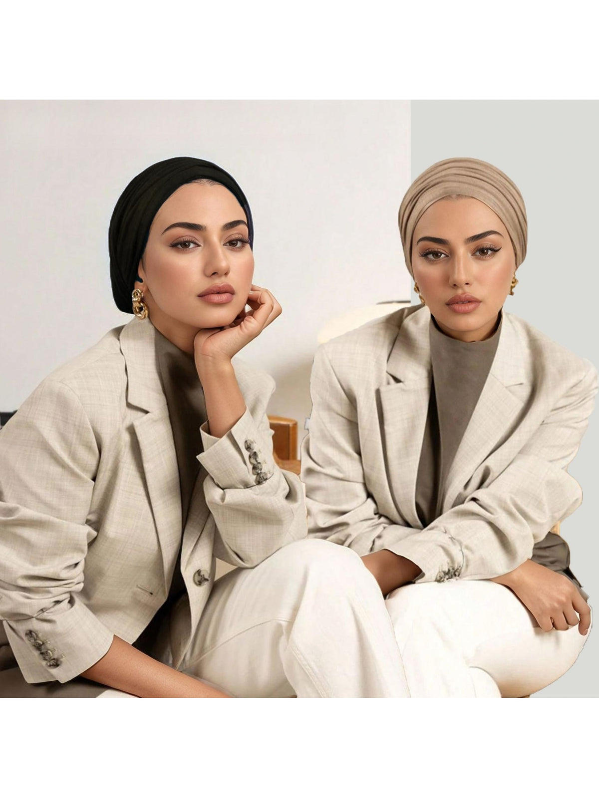 4pcs/Set Fashionable And Dignified Muslim Women'S Elegant Headscarf, Lightweight Breathable Soft Comfortable Sleeping Cap, Daily Outing Casual Prayer Headscarf Hat - Mixed colors
