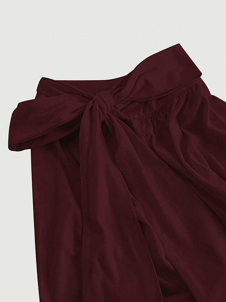 Chic Sleeveless Bodycon Top for Women - Sexy Stand Collar with Ruched Detail, Solid Color Black, Polyester Blend, Perfect for Office & Club Wear, Versatile Fashion | Sexy Sleeveless Top | Polyester Blend - Burgundy