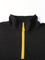 Men's Color-Block Hoodie, Casual Loose-Fit New Spring/Autumn Sweatshirt, Men's Sporty Outdoor Top Jacket - Black