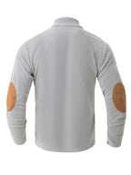 Men's Full-Zip Jacket with Herringbone Patchwork Collar & Stand Collar - Loose Fit Winter Coat, Zippered Outerwear Suitable for Fall/Winter, Machine Washable Warm Jacket for Casual Wear and Layering - Ivory White
