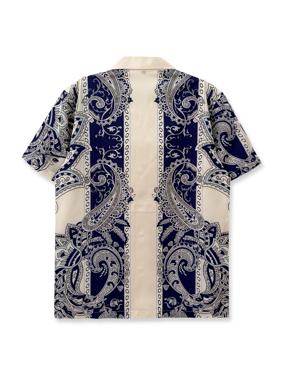 Printed Shirt, West Coast Vintage Paisley Shirt, Hip-hop Street Style, Vintage Classic, Vacation Shirt, Simple and Fashionable, Mature and Elegant, Artistic Design, for Daily Outings, Casual Vacation Shirt, Short Sleeve, Hawaiian Attire - Beige