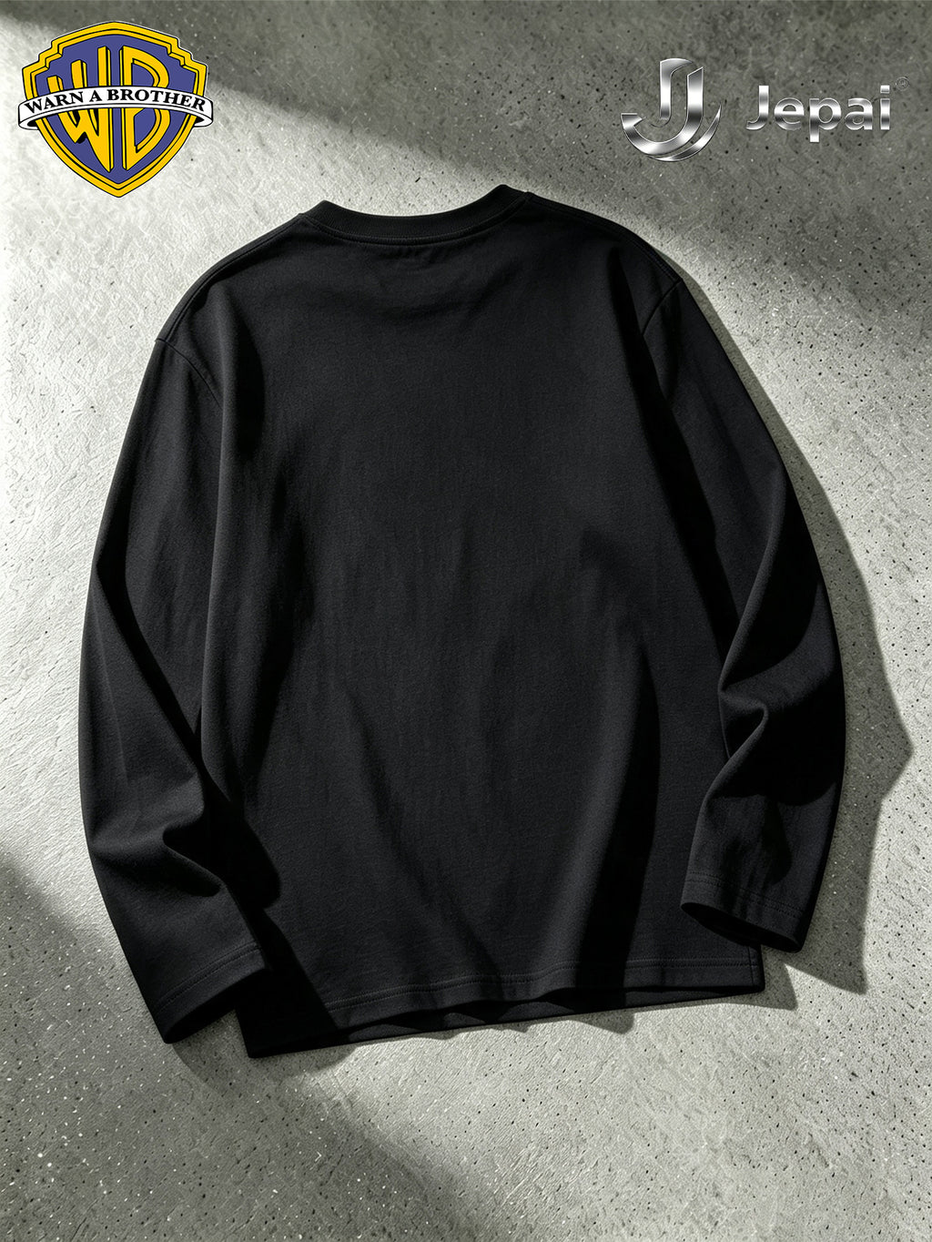 Warner Bros. Exclusive License, Men'S Hip-Hop Streetwear Classic Character Print Long Sleeve Shirt, Casual Apparel, Fashion Top, Suitable for Spring And Autumn Outdoor Activities - Black