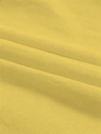 Men'S Summer -Linen Half-Zip Short Sleeve T-Shirt - Breathable Crew Neck Casual Top - Yellow