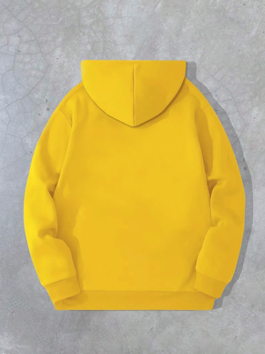 Spring/Autumn Men'S Casual Hooded Sweatshirt Youth Handsome Hoodie - Yellow