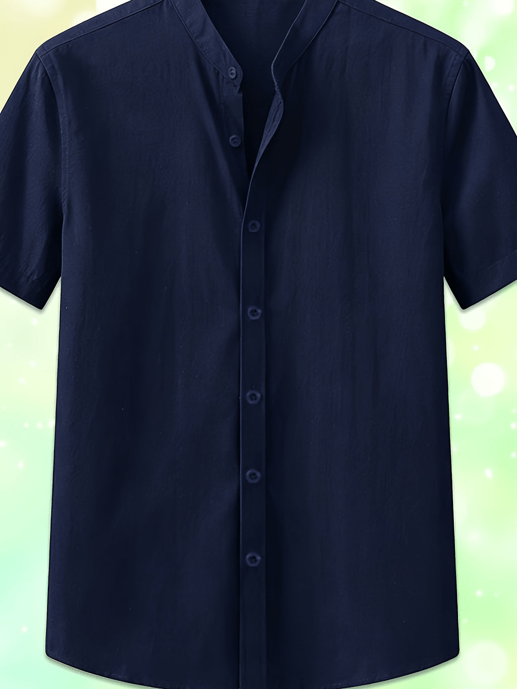 Single Piece Men'S Solid Color Short-Sleeved Shirt, Button-Up Cardigan Casual And Comfortable, Versatile for Daily Travel And Outdoor Activities in Summer - Navy Color