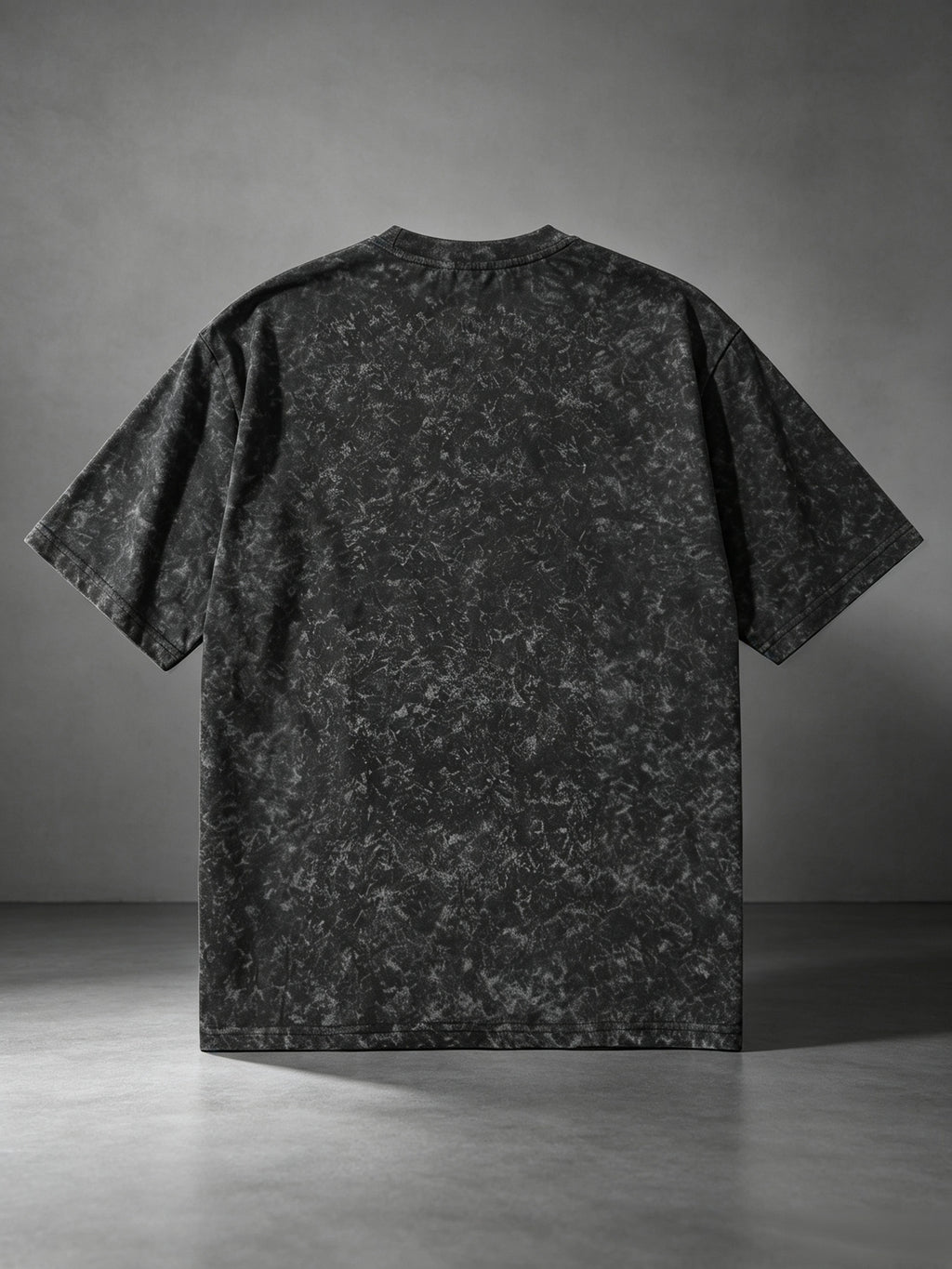 American Vintage Distressed T-Shirt with Simple Letter Print, Short Sleeve, Travel Style Casual Men's Top - Black