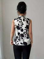 Women's Elegant Floral Print Fashion Sleeveless Blouse Top - Mixed colors