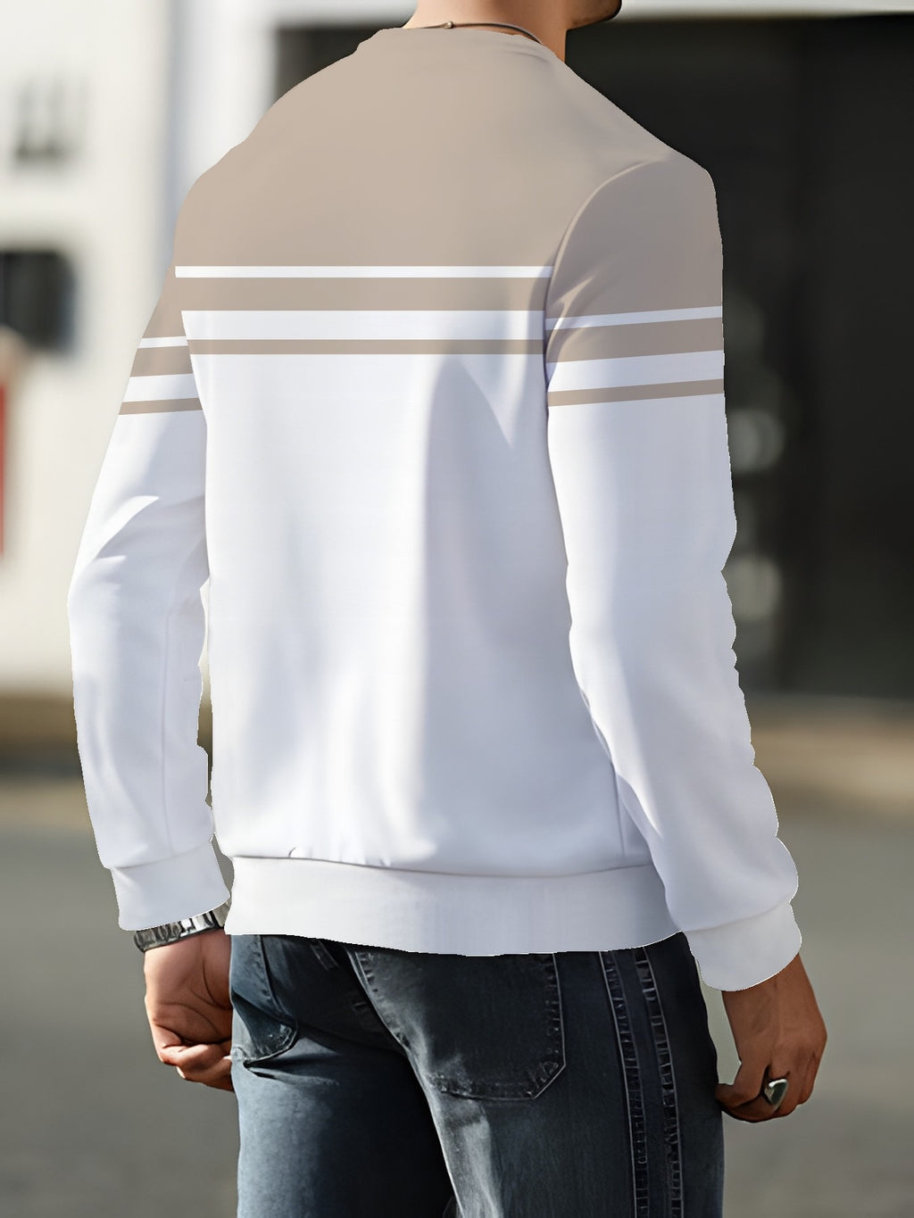 New Fashion Trendy Round Neck Sweatshirt Long Sleeve Autumn Winter Print Round Neck Sweatshirt Men'S Top - Mixed colors