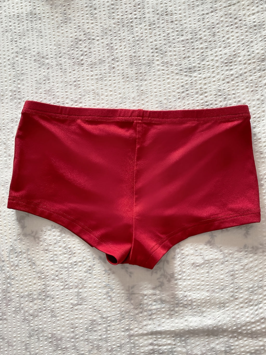 Women's Y2K High-Elastic Body-Hugging Mini Shorts - Ultra-Low Waist Solid Color Leggings Suitable for,, Dance & Casual Attire, Machine Washable Low-Rise Shorts with Non- Fabric - Red