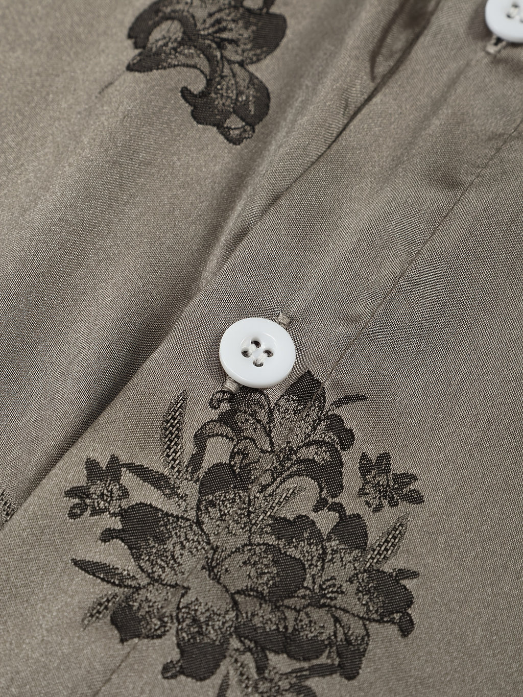Men'S Casual Luxury Shirt - INS Style Floral Jacquard Short Sleeve Shirt with Button-Front Design, Perfect for Hawaiian Beach Vacations And Refined Casual Wear. Exquisite Gift for Boyfriend/Husband - French Eternal Elegance - Silvery Grey