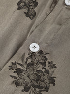 Men'S Casual Luxury Shirt - INS Style Floral Jacquard Short Sleeve Shirt with Button-Front Design, Perfect for Hawaiian Beach Vacations And Refined Casual Wear. Exquisite Gift for Boyfriend/Husband - French Eternal Elegance - Silvery Grey