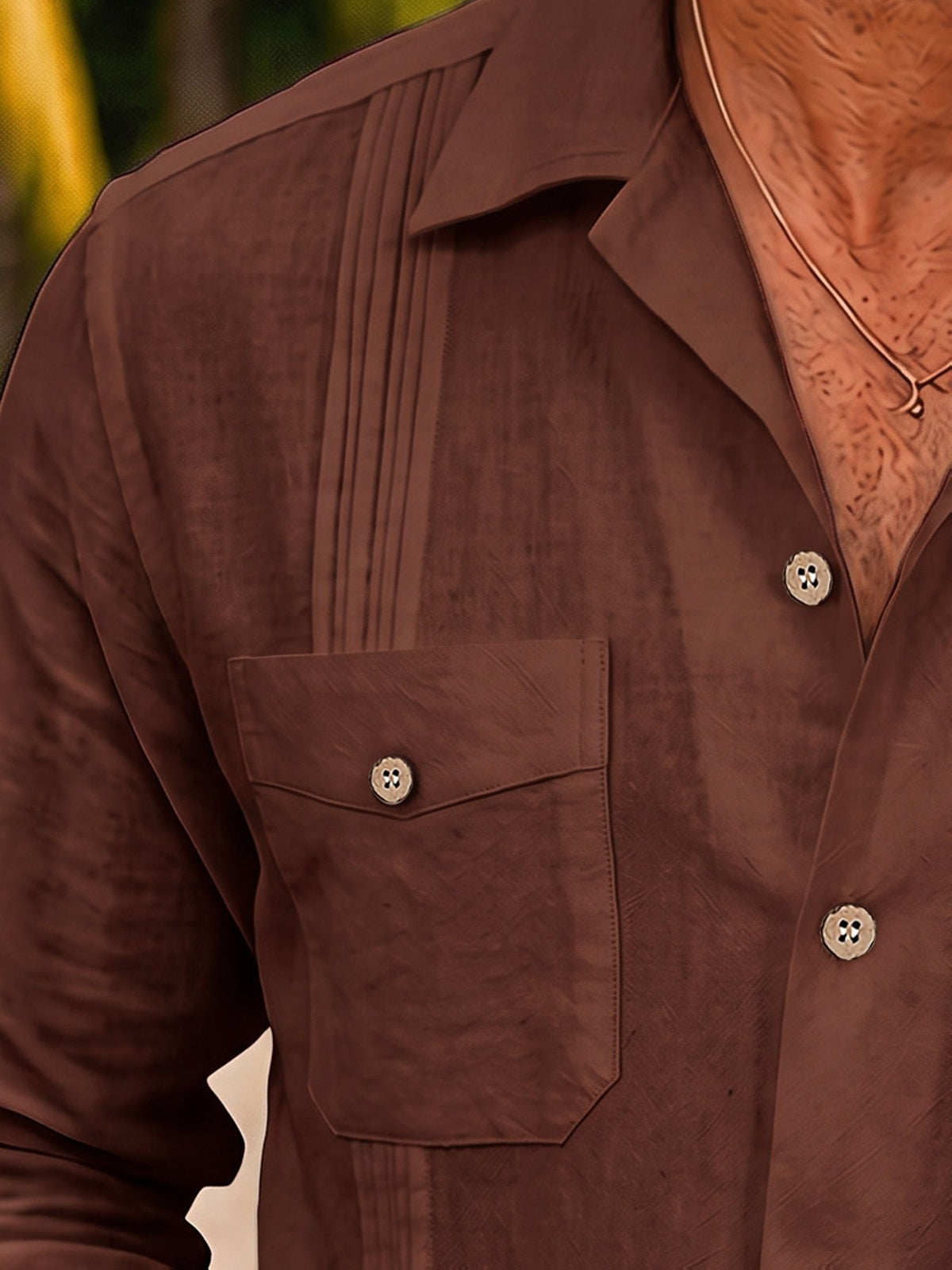 Men's Casual Shirt - Dark Brown