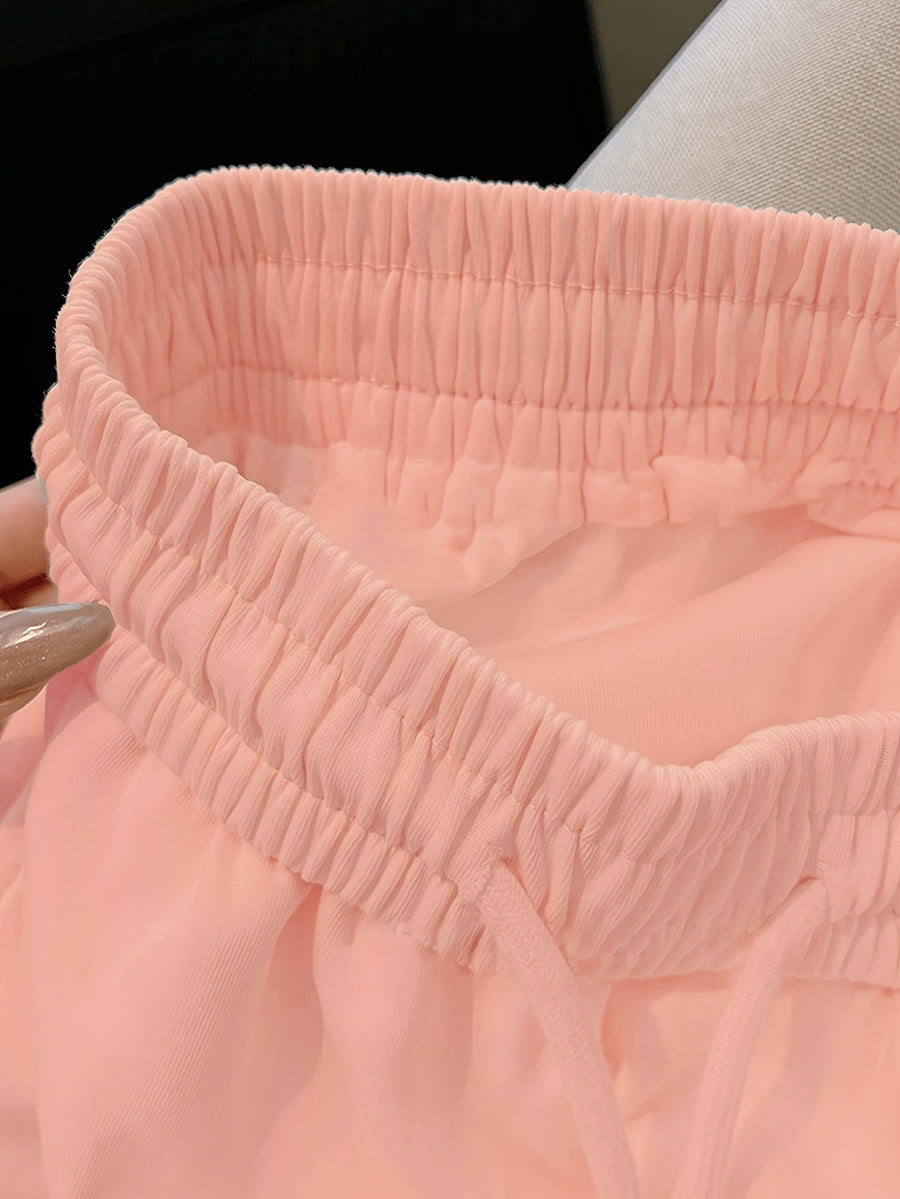 Women'S Fashion Embroidered Decorative Casual Shorts - Coral