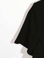 Women's Elegant Casual Asymmetrical Bow Detail T-Shirt - Soft Round Neck Top, Machine Washable All-Season Versatile Shirt for Casual Attire - Black