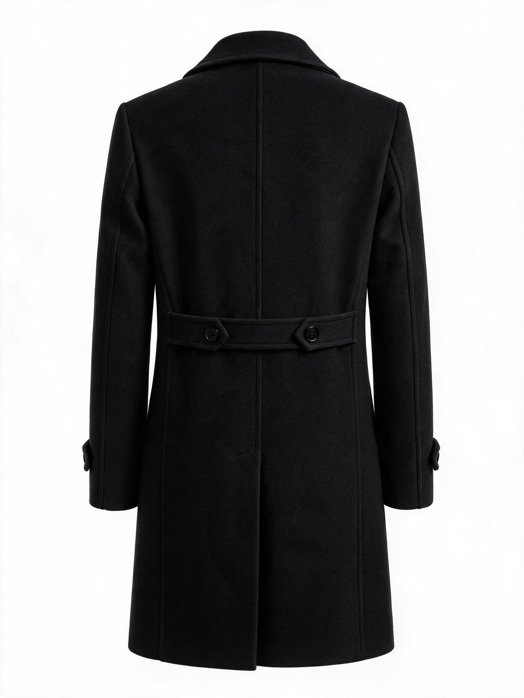 Men'S Long Double-Breasted Coat, Autumn Winter Business Casual Jacket, Large Lapel Black Commuter Trench Coat Men'S Clothing - Black