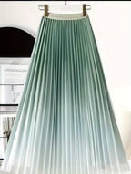 Women'S Pleated Skirt - Ocean Green