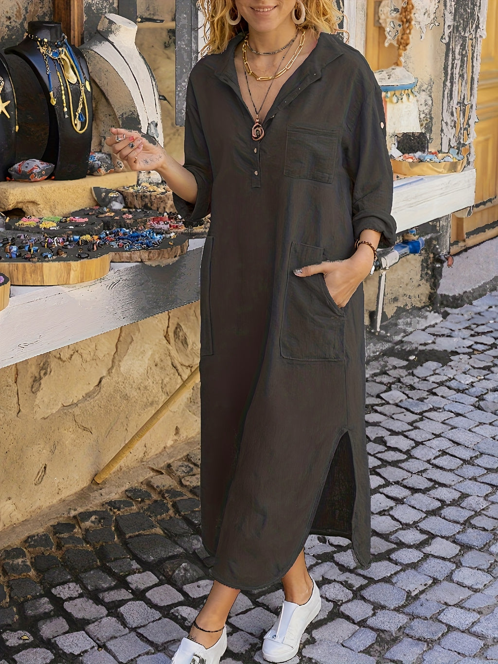 Fashionable Standard Size Elegant Dress - Dark Gray