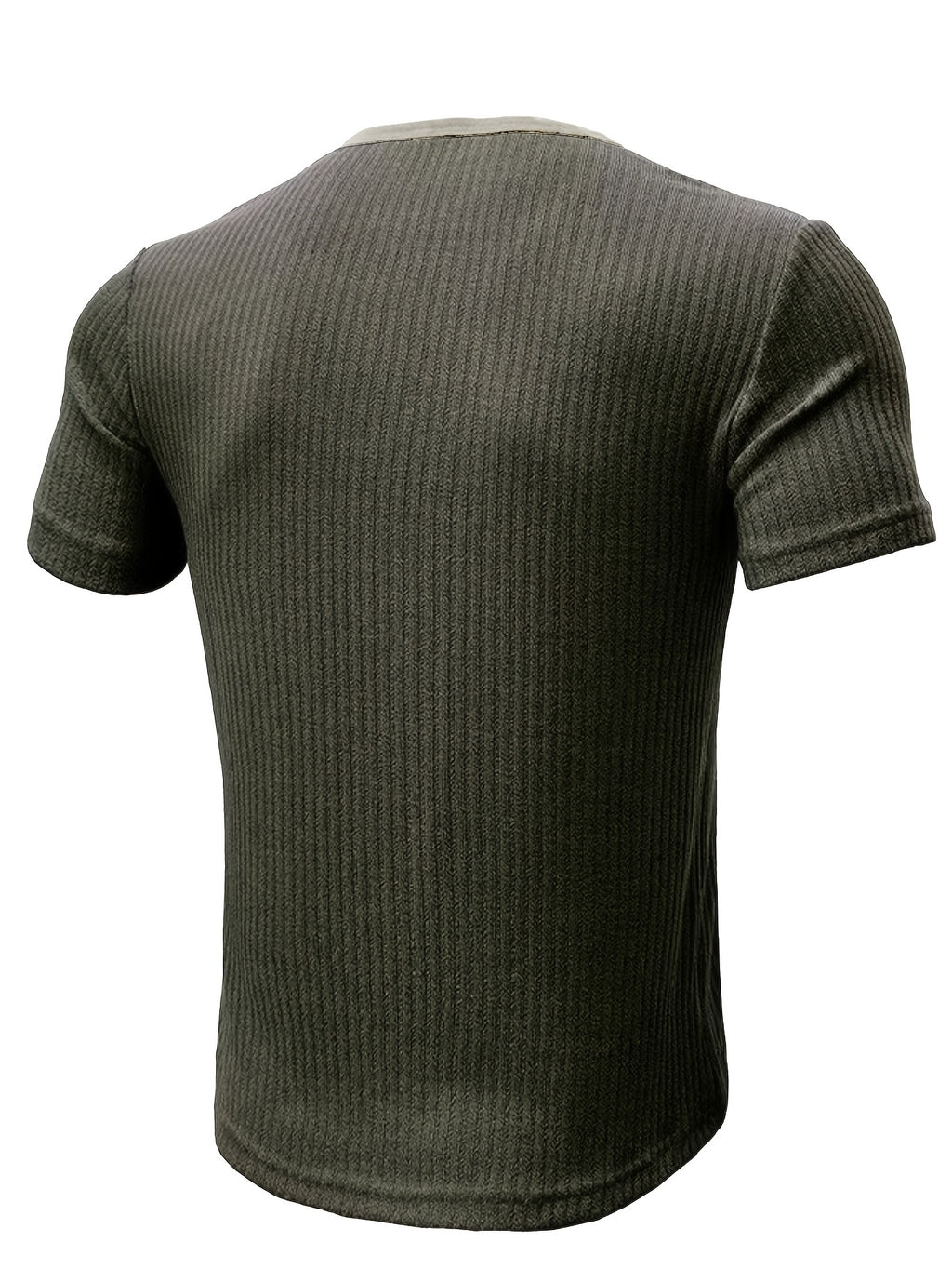 Men's Casual Slim Fit Henry Shirt Short Sleeved T-shirt Moisture Absorption and Sweat Wicking Breathable, Soft and Skin Friendly A Must-have for Summer 2pcs Set for - Royal Blue with Army Green