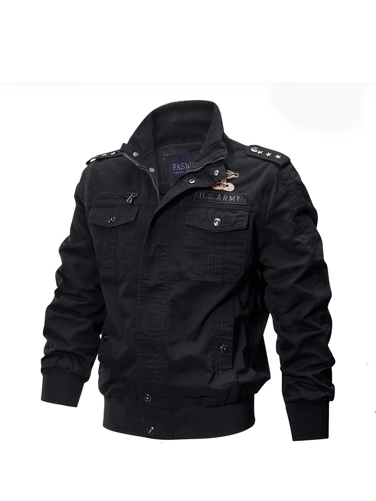 [Pearson OBM] Men'S Jacket, Athletic Jacket, Warm Jacket, Fall Jacket for Men, Outdoor Military Style Plus Size Student Training Outfit, Climbing Sports Wear, Air Force Jacket, Men'S Flight Suit - Black