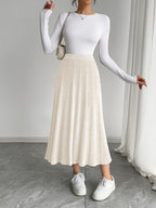 Women'S Autumn and Winter Casual Solid Color Mini Skirt - Beige