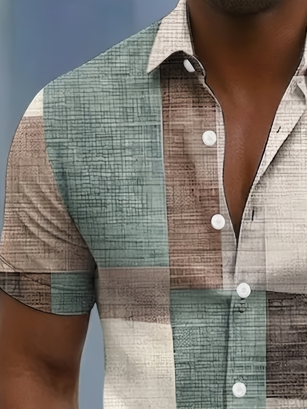 [Printed Design Not Textured] Men's Multi-color Plaid Short-sleeved Shirt, Summer Light Business Casual All-purpose Shirt - Mixed colors