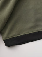 Men'S Casual Sports Solid Polo Shirt with Short Sleeves - Olive Green