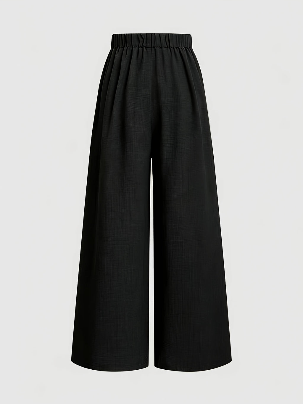 New Women'S High-Waist Metallic Button-Design Wide-Leg Pants, Elegant Casual Daily Wear - Black