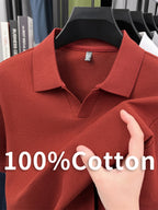 [Pearson OBM] Summer New Men'S Short Sleeve Polo Shirt, Lapel Easy Business Casual Premium Breathable Short Sleeve T-Shirt, Men'S Wear, Hongyang - Red