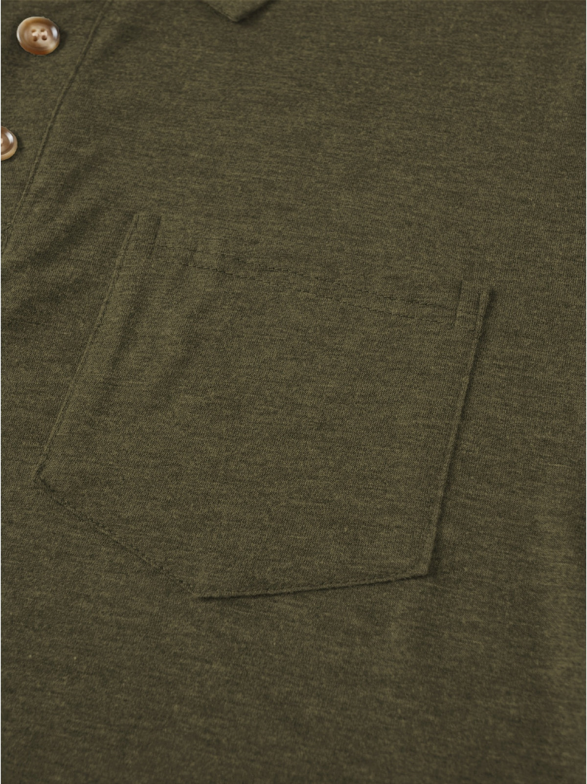 KJ-P035 Men's Daily Outdoor Casual Short-Sleeve Polo Shirt, Solid Color Henley Neck Top, Versatile T-Shirt for Fitness, Commuting, and Multiple Scenarios - fern green