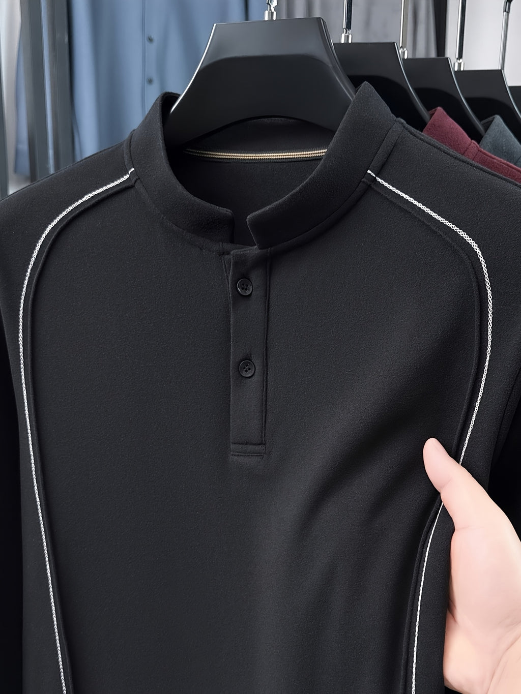 Father's Day Gift for Men 2026 Spring New Arrival Three-Layer Sweatshirt, Heavy-Duty Stitching with Double-Sided Cationic, Essential Business Commute Wear - Black