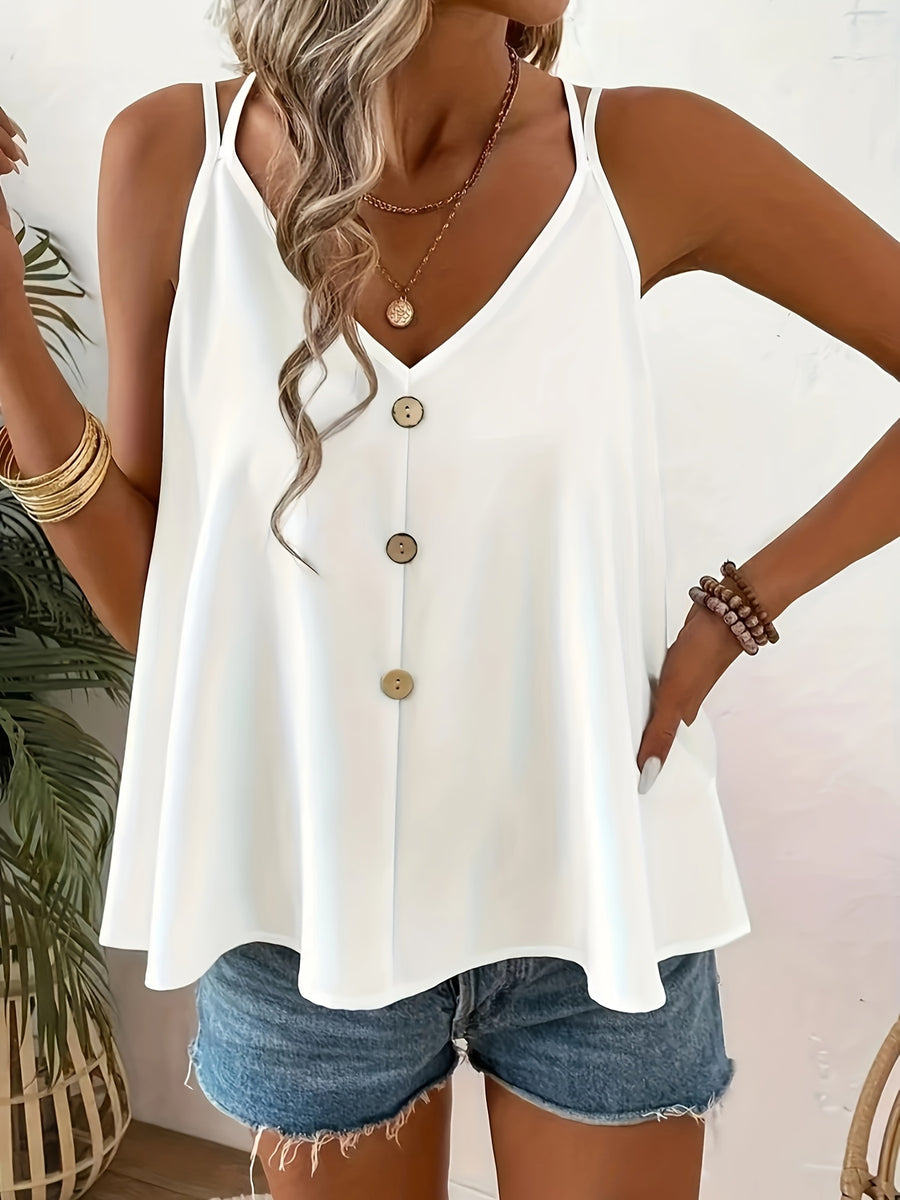 8292 Back Strap Camisole Top - White