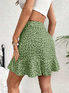 Women's Small Floral Print Ruffled Hem Skirt / Multiple Styles Available - Mixed Color 3
