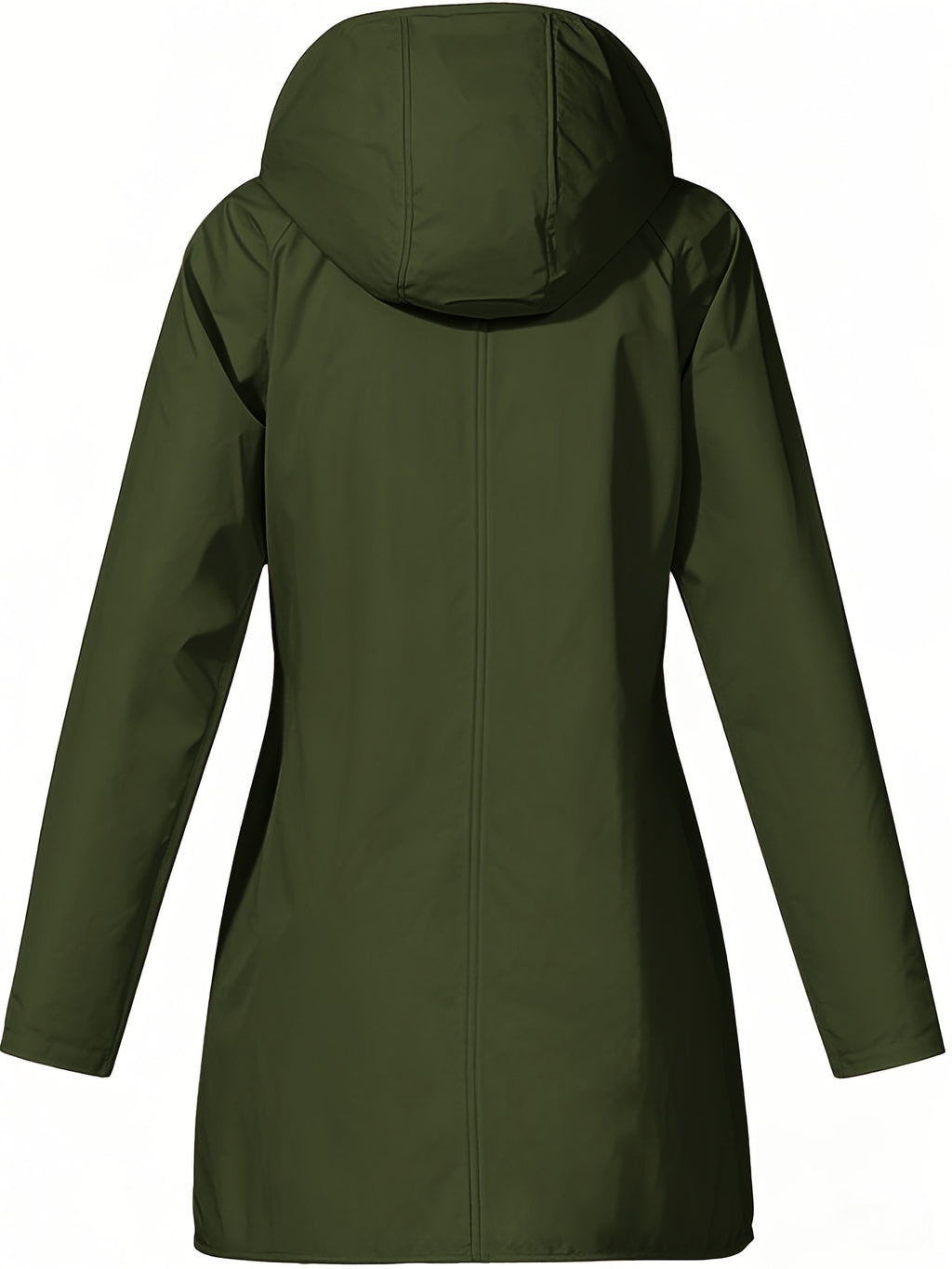 Women's jacket hooded lightweight outdoor long hooded windbreaker - fern green