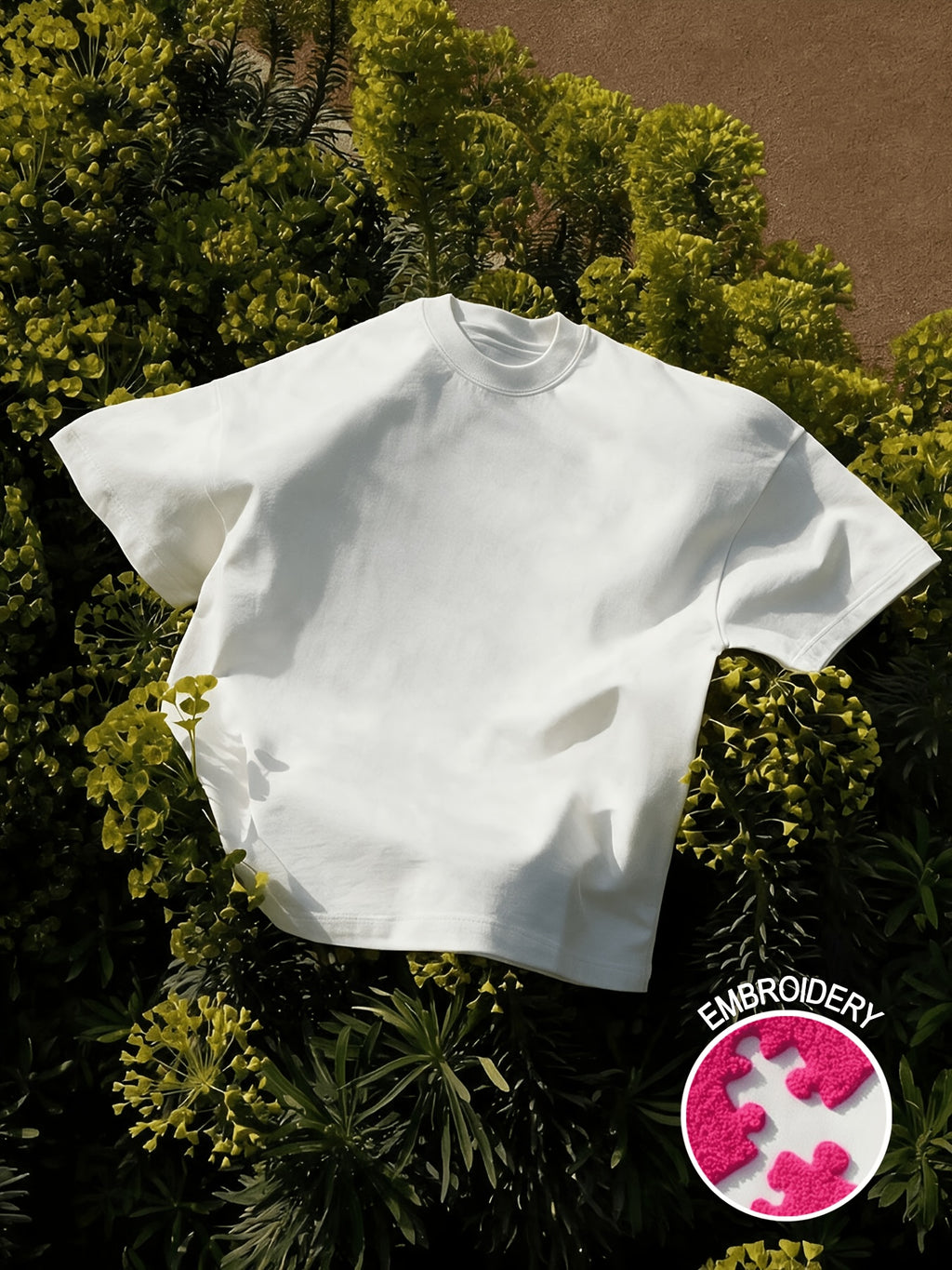 2026 Men'S Spring/Summer Letter Pattern Terry Cloth Embroidery Loose Crew Neck Short Sleeve T-Shirt, Casual Hip Hop Street Style, Unisex Loose Top, Multiple Colors Available, Couple Style - White-0593