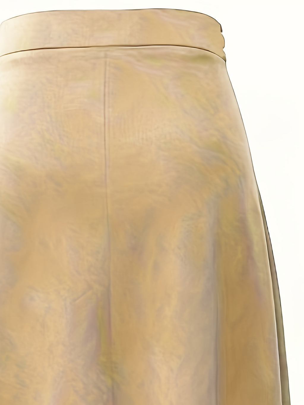 Women's Fashion Classic Solid Color Skirt with Pleated Design - Camel