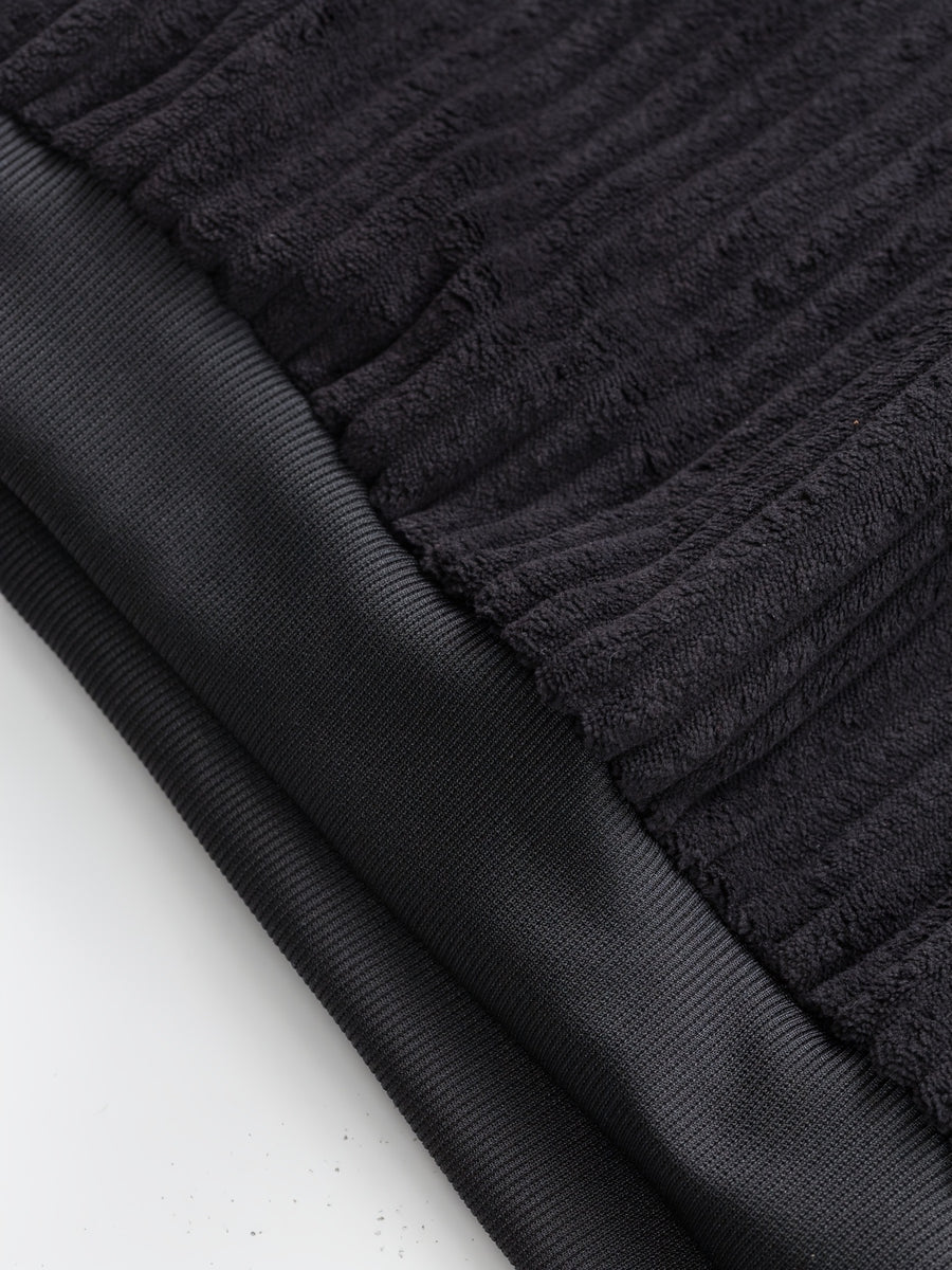 [Pearson OBM] Contrast Collar Half-Zipper Men'S Vertical Striped Long Sleeve Knit Sweater, Elbow Patch Casual Elastic Slim Commute All-Match Fall Top - Pure Black