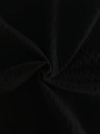 Men's Stand Collar Textured Jacquard Knit Henley Shirt with Light Luxury Buckle Patchwork, Long Sleeve Autumn/Winter Business Top - Black