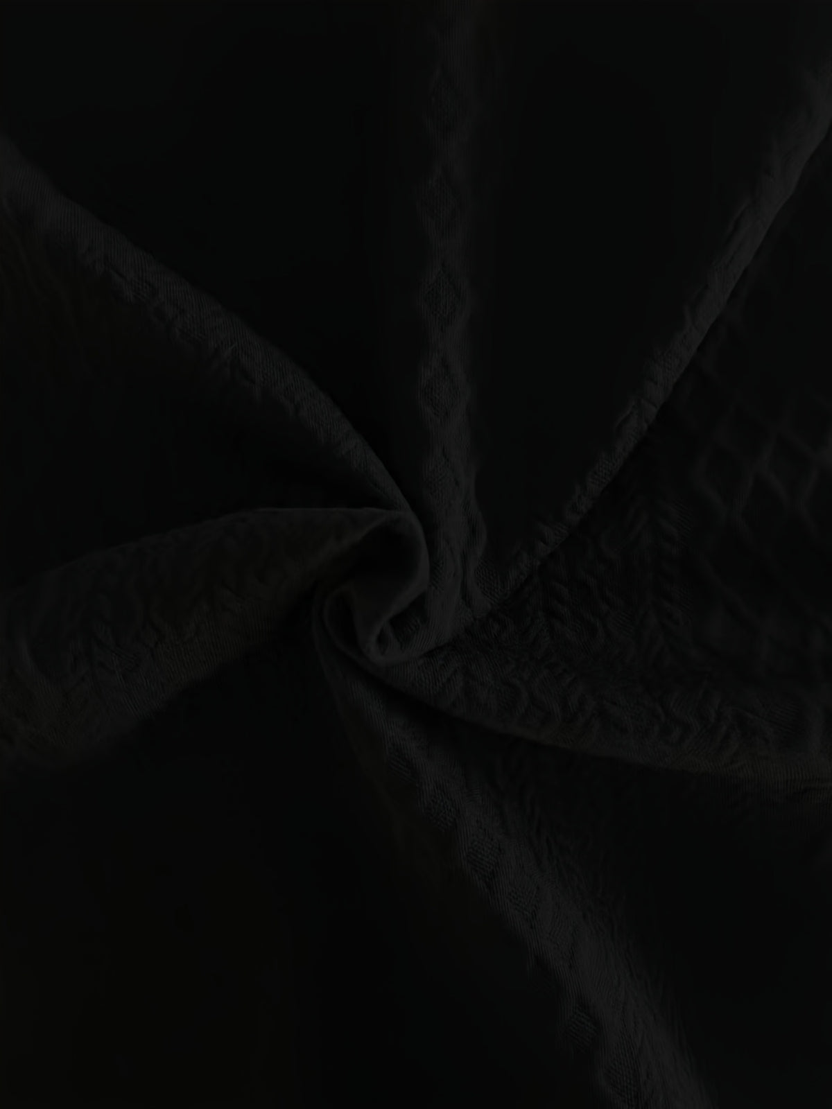 Men's Stand Collar Textured Jacquard Knit Henley Shirt with Light Luxury Buckle Patchwork, Long Sleeve Autumn/Winter Business Top - Black