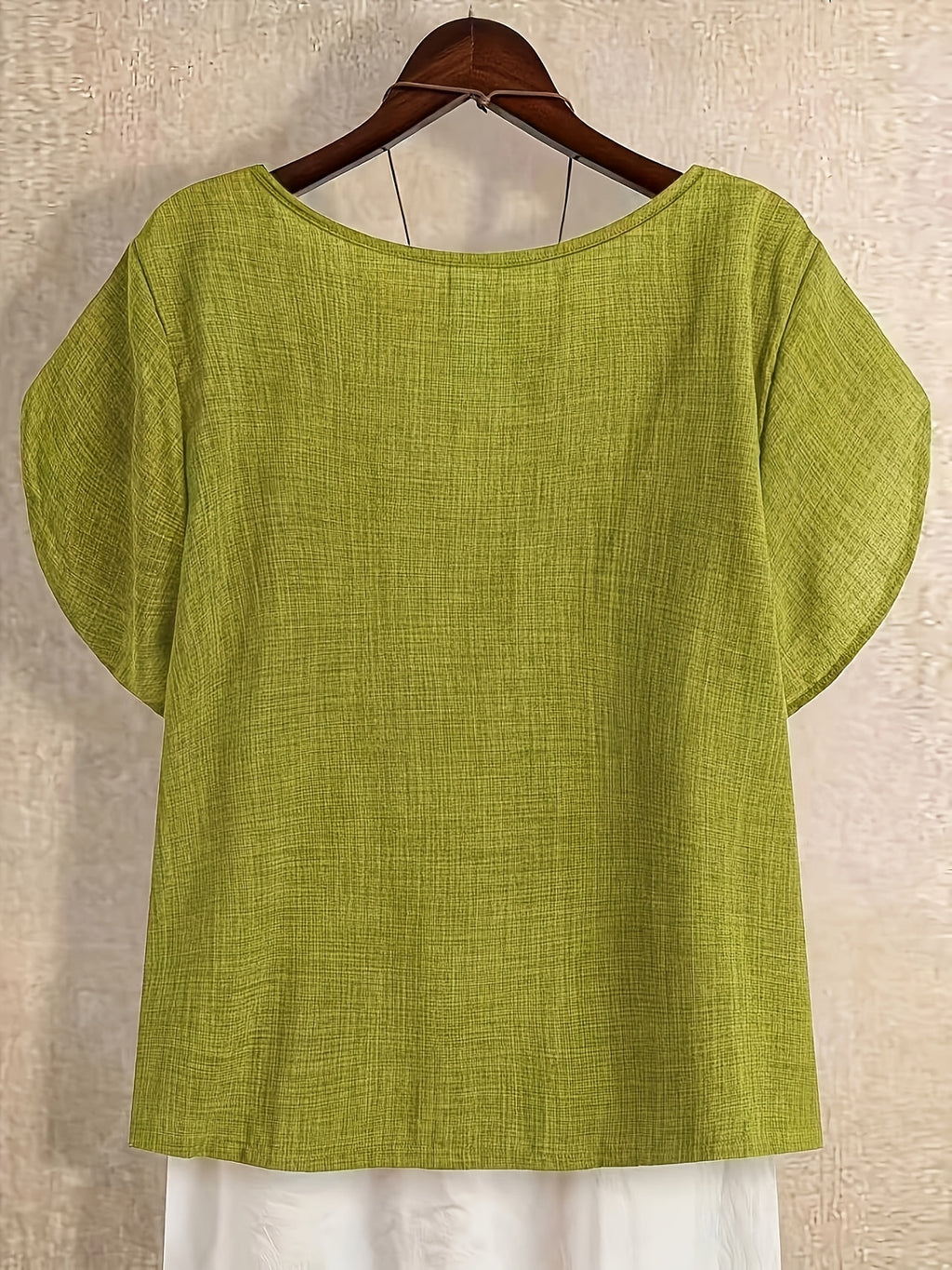 Women'S Solid Fashion Shirt for Summer - Greenish Yellow